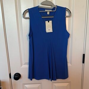 NWT Dana Buchman Vibrant Blue V-Neck Blouse